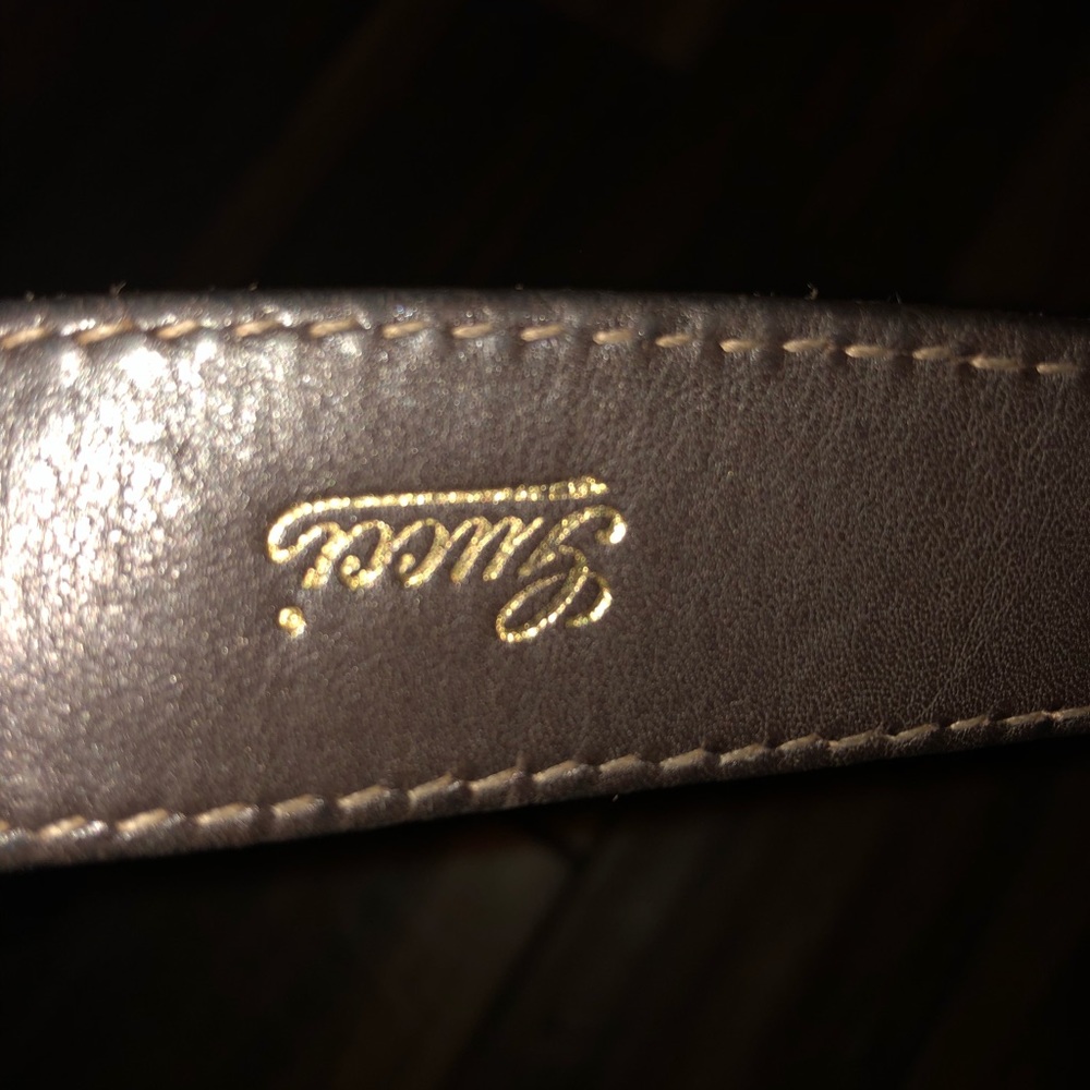 Gucci Hand bag monogram leather and canvas. - Picture 3 of 5
